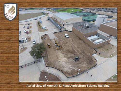 Boswell High School, ariel view of Kenneth K. Reed Agriculture-Science Building. One photo of site.